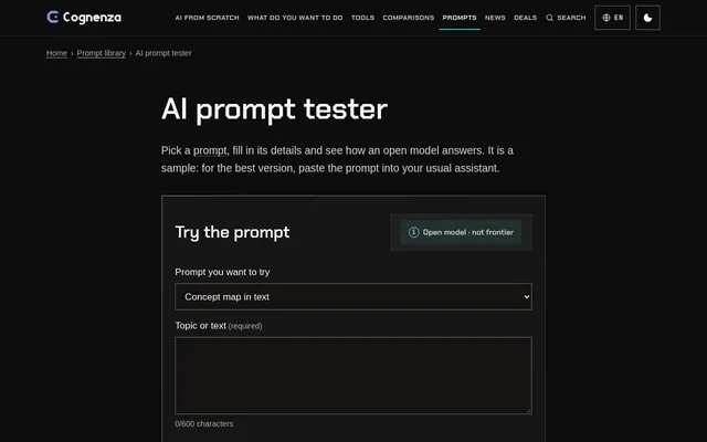 Prompt tester