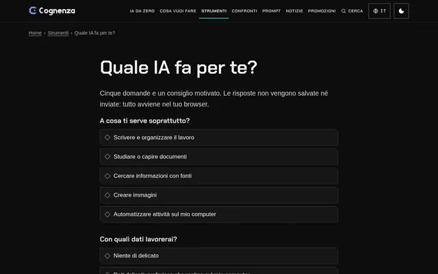 Quale IA fa per te?